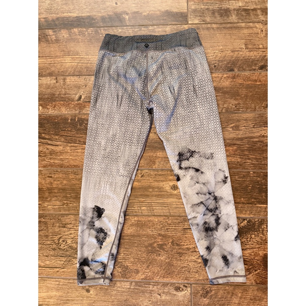 Prana Womens Grey Black Tie Dye Geometric Crop Yoga Leggings Size Large - Picture 7 of 8